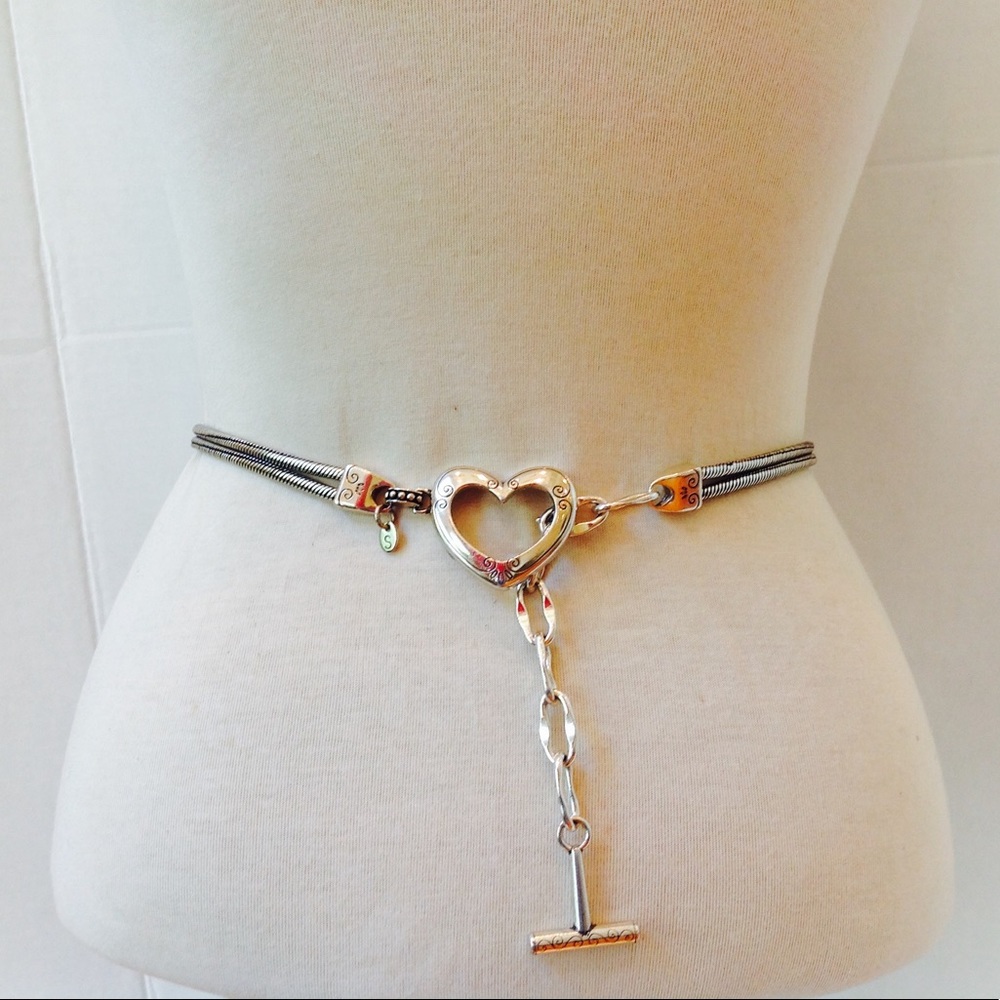 Vintage Silver Heart Belt Metal MeshBuckle Belt